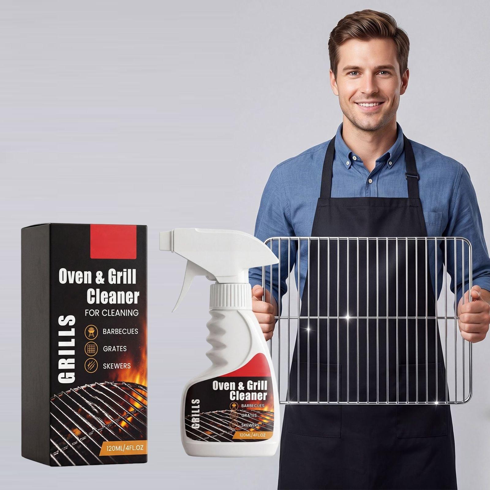 

Oven Grill Cleaner Spray 120ml for Barbecues Grates and Skewers Effective Grease and Residue Removal Suitable for Kitchen and Outdoor Use One Size