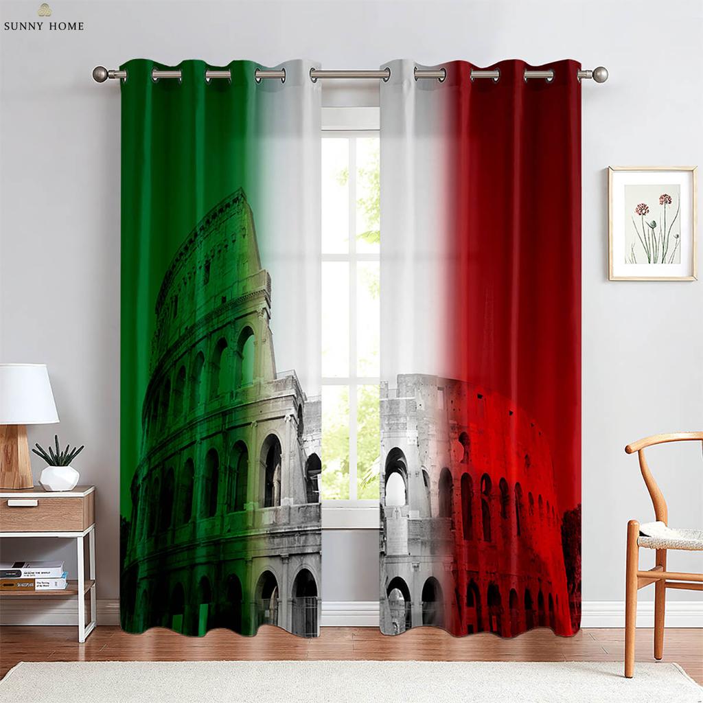 Krajobraz Widok Nocny Budynek Miejski Druk 3D Zasłona Włókno Poliestrowe Można Prać w Pralki Dekoracja Sypialni Pokoju Dziennego Kuchni