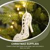 6 Pcs High Heeled Shoes Shaped Christmas Tree Pendant Xmas Decorations Holiday Supplies Home nament Wind Chimes Hanging Decor