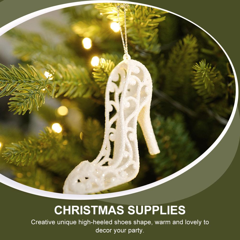 6 Pcs High Heeled Shoes Shaped Christmas Tree Pendant Xmas Decorations Holiday Supplies Home nament Wind Chimes Hanging Decor