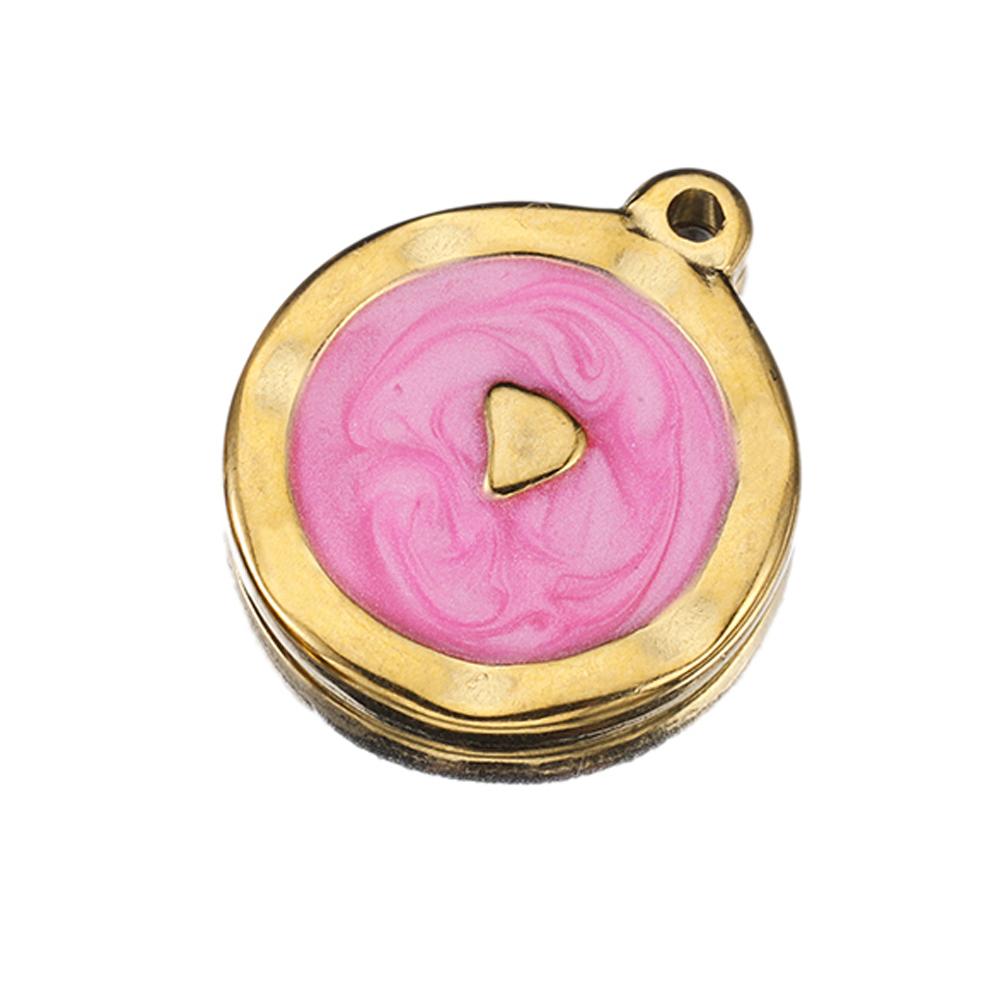 5pcs Gold Color Stainless Steel Enamel Moon Love Medal Heart Charms Pendants for DIY Earrings Necklace Jewelry Making Supplies