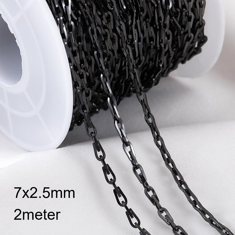 2meter 1meter Black Plated Chain for Men Punk Jewelry Making Necklace Stainless Steel Trend Link Chain Chunky Chain DIY Bracelet