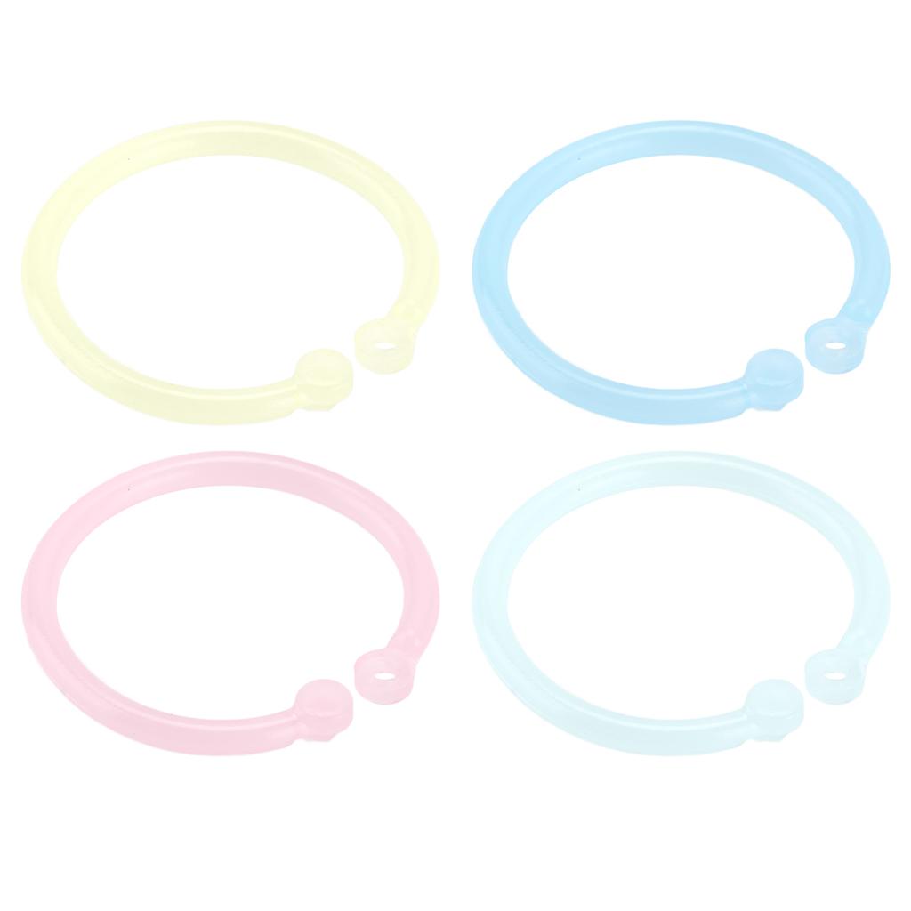 20pcs Plastic Rings Transparent Flexible Loose Leaf Book  Rings for School Home Office Cards D