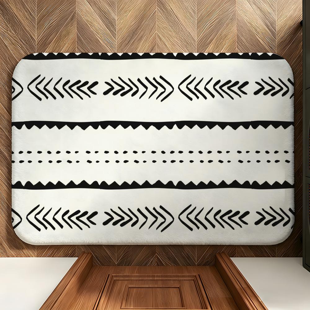 African style fabric print Floor Mat Soft Flannel Floor Mat  Suitable for Entryways, Living Rooms, Bedrooms, and Bathrooms