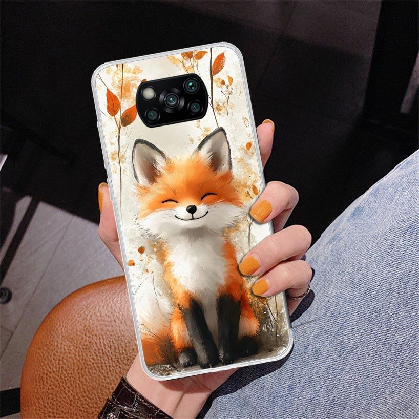 Animal Fox Phnoe Case for Xiaomi Poco X5 X6 X7 Pro X4 Gt F7 Ultra M8 M7 Redmi 15C 15 13C 13 12C 12 Unique Cover Coque Poco X7 X6