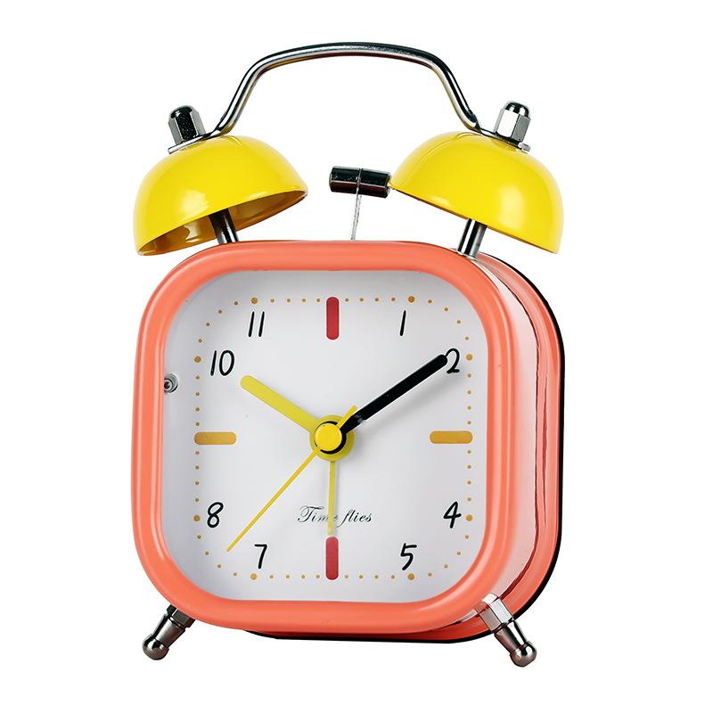 

Квадратный контрастный цвет мультяшный будильник серия конфет милый креативный кварцевый звонок звонящий звонок инструмент для пробуждения Battery model