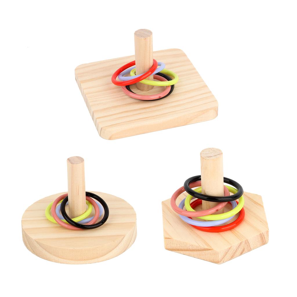 Bird Stacking Toy Parrot Training Toy Ringtoss Toy Tiny Ringtoss Small Finger Toy Intelligence Mini Ringtoss Set
