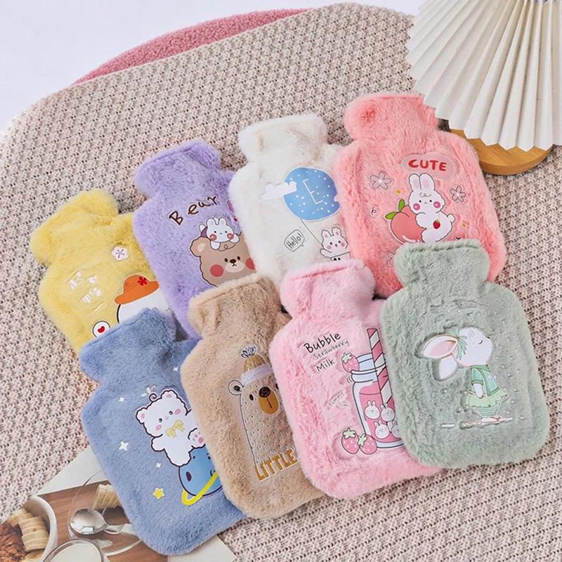 Cartone Animato Peluche Coniglio Orso Borsa Acqua Calda Riempimento Acqua Velluto Piccolo Portatile Studente Scaldamani Carino Borsa Acqua Calda
