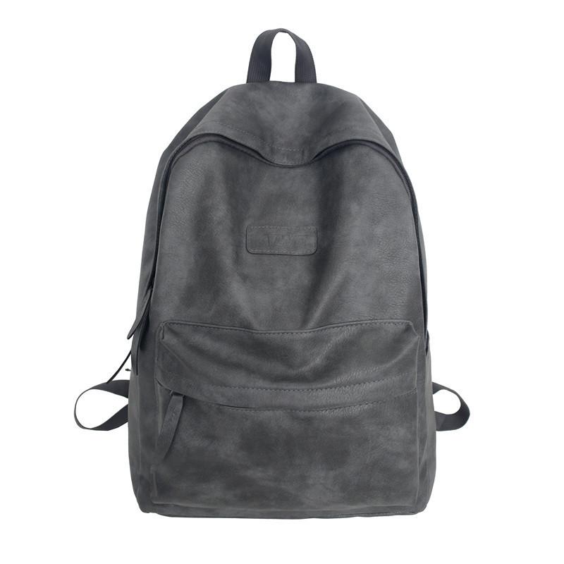 Letter Pattern Aiwe Leather Backpack Solid Color Schoolbag Gifts Breathable