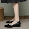 Xiaoxiangfeng single shoes 2025 color matching versatile light mouth spring women's shoes new thick heel low heel Korean version grandma shoes
