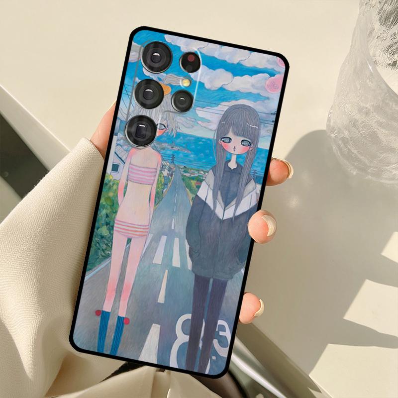 Aya Takano Case For Samsung Galaxy S25 Ultra S21 S22 S23 S24 Ultra S9 S10 Plus S20 FE S25 FE Back Cover
