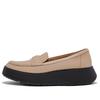 Loafers LEATHER FLATFORM LOAFERS Latte Cm [Fit Flop] F-MODE PADDED-DETAIL Women's Beige/Black 22.0