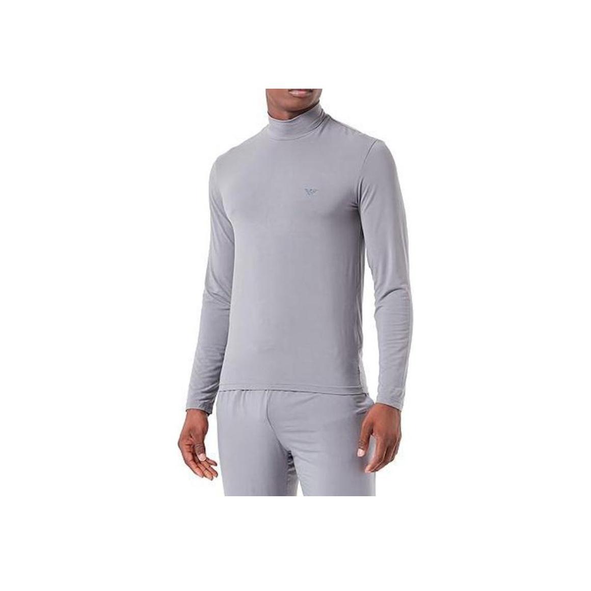 Emporio Armani Solid Color Logo Print Slim Fit Long Sleeve T-Shirt Men tops Gray 1120092-F5112-5642 XL