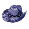 Vintage Western Cowboy Hat Party Carnival Imitation Crocodile Pattern Hat Autumn and Winter European and American Men's and Women's High-end Top Hats