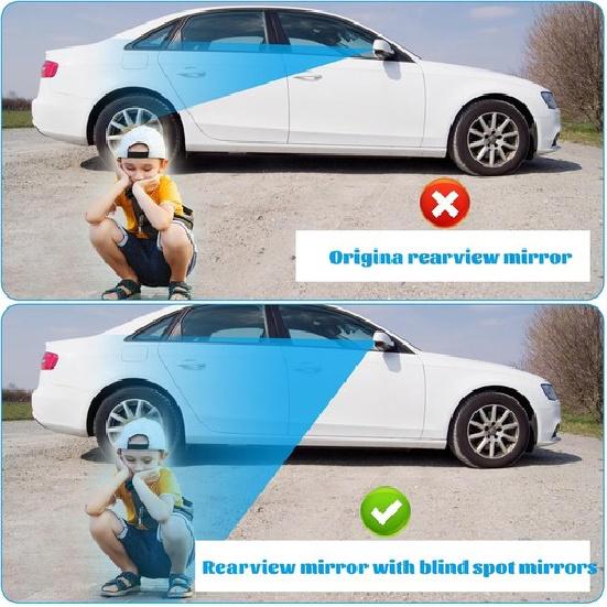 2Pcs Blind Spot Mirror Auto 360° Wide Angle Convex Rear Side View Car Truck SUV