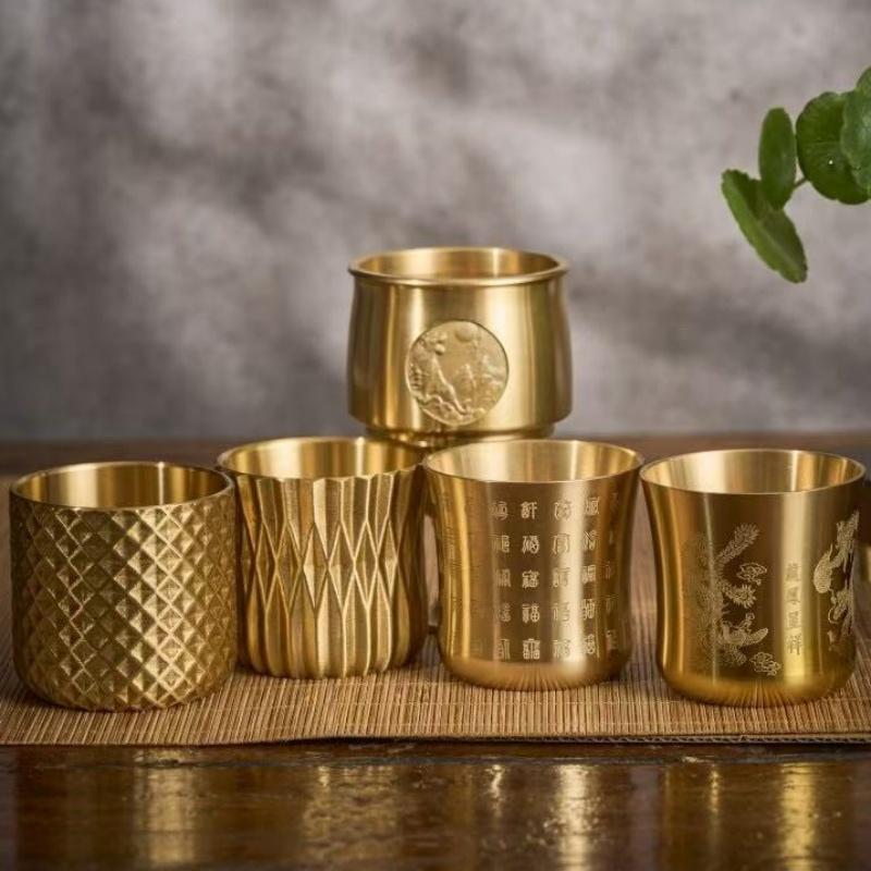 Pure Copper Bowl Mini Vodka Liqueur Cup,Spirits Chalice Cup Retro Wine Tea Whiskey Cups Buddhist Bowl Home's Gift Decorative