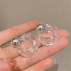 Korea Clear Acrylic Geometric C-shaped Hoop Earrings For Women Girls Trends Hanging Earrings Party Travel Jewelry Gifts