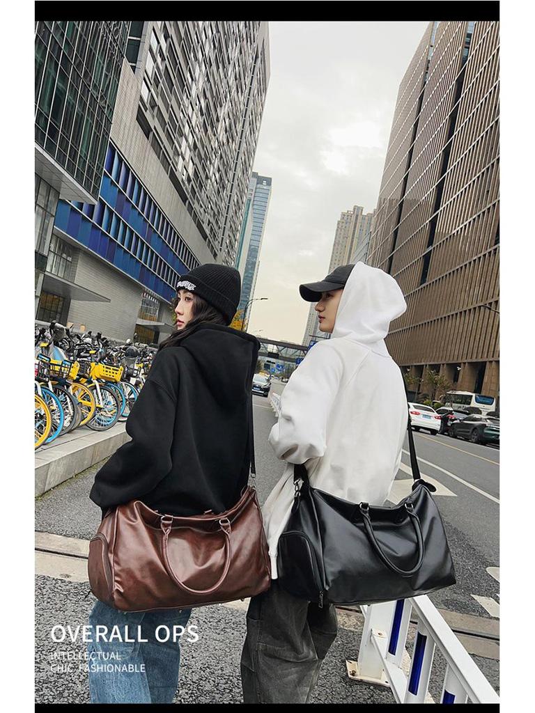 Ruiying Retro Vodotěsná Unisex Cestovní Taška z PU Kůže - Velká Kapacita, Zavazadlo do Posilovny a Letadla