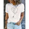Damen Angel Herz Kreuz Grafikdruck Lässig Rundhals Kurzarm Sommer Kurzarm Harajuku Street Top T-Shirt