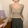 Threaded Sweater Feminine Collar Slim Bottom Top Fall Commuter Sweater Inside