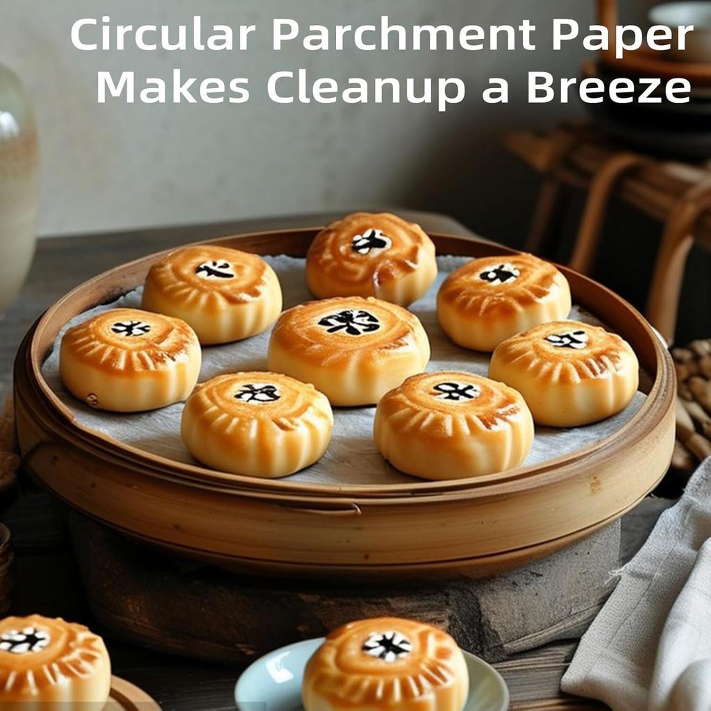 100Pcs 9 IN Round Parchment Paper,Non Stick Parchment Paper for Baking,Air Fryer Liners,Suitable for Baking Cakes Pring Plates Ovens and Barbecues