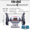 Heavy Duty Industrial Bench Grinder with Dust Collection - Available In 150mm, 200mm, and 250mm Sizes, Copper Wire Knife Grinder.