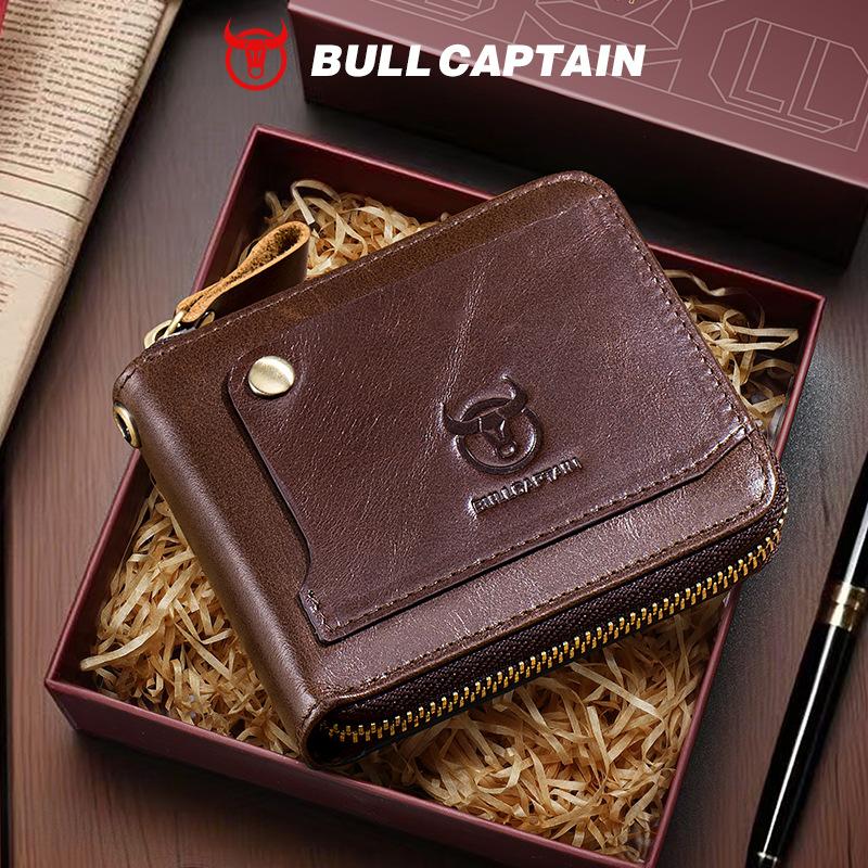 Leather Goods, Men'S Genuine Leather, Mobile Phone Holder, Wallet, Boyfriend, Male Birthday Gift, Gift Box, Greeting Card Wallet.