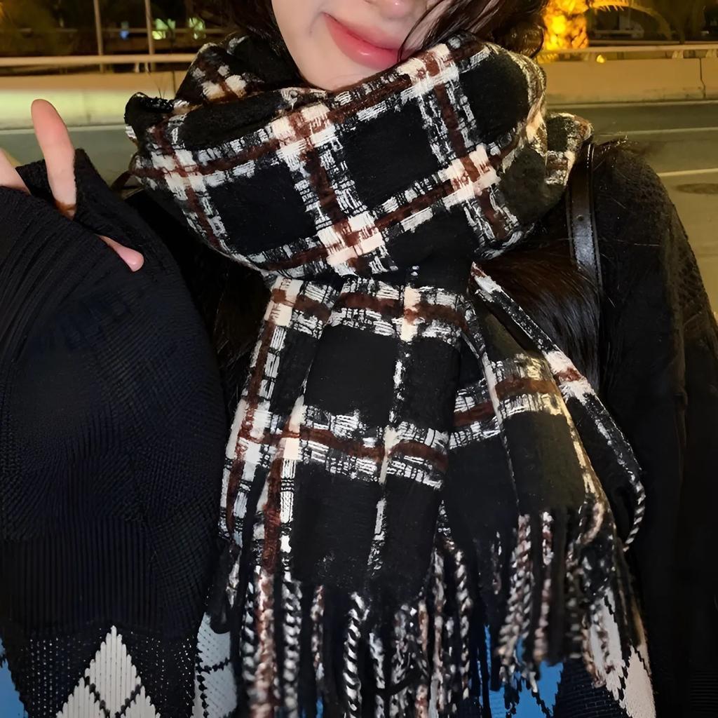 Mohair-Schal Koreanischer Stil Herbst und Winter karierter Schal Imitation Kaschmir warmer Schal Paar vielseitiger Schal