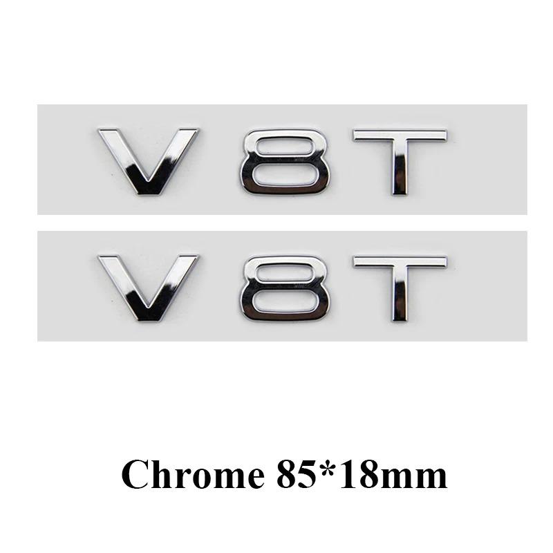 2pcs Car Styling ABS V6T V8T V10 Letter Emblem Tail Trunk Fender Side Badge Sticker For Q1 A4 A3 A5 A6 Q3 Q5 Q7 S6 Accessories