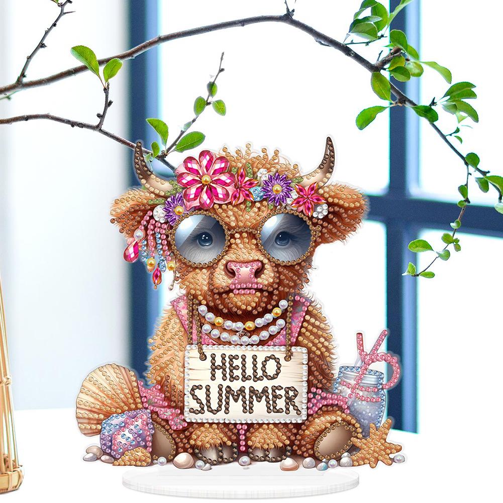 Acrylic 2D Flat DIY 5D DIY Diamond Art Tabletop Decorations Diamond Painting Desktop Decorations for Home Office Desktop Decor