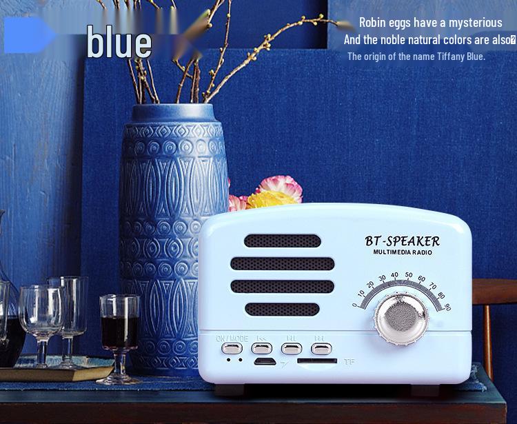 Mini Retro Bluetooth Speaker - Portable, Creative Gift with Radio & Card Insert for Mobile & Computer Use