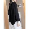 WTEMPO Black High End Shirts Women Spring Summer Stylish Long Sleeve Loose Large Size Turn-down Collar Button Tops