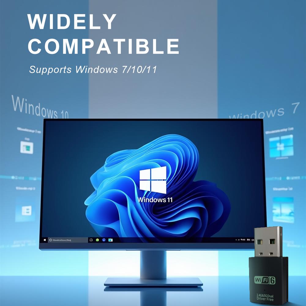 Bluetooth 5.3 AX900 Wifi 6 Adapter Mini USB WIFI 6 Dongle Network Card 2.4GHz Cle Wi-Fi Lan Adapter Driver Free PC Receiver