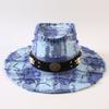 European and American Classic Vintage Distressed Plaid Frayed Jazz Hat, Men's and Women's Outdoor Sun-protection Wide-brim Western Cowboy Hat