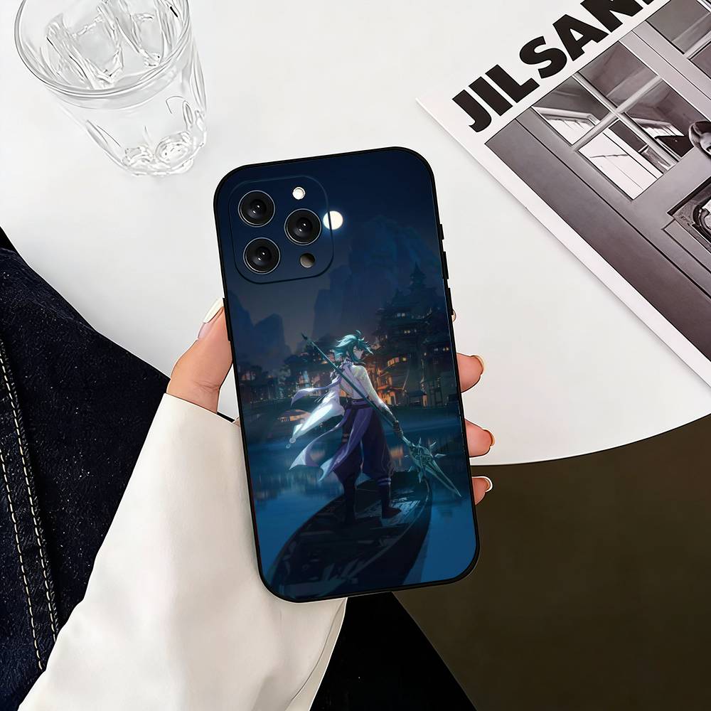 G-Genshin Impact Xiao Phone Case For iPhone 17, 16,15,14,13,12,11 Plus,Pro Max, Others Soft Black Cover
