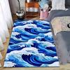Blue Ocean Wave Print carpet Non-slip rug suitable for living room and bedroom sofas