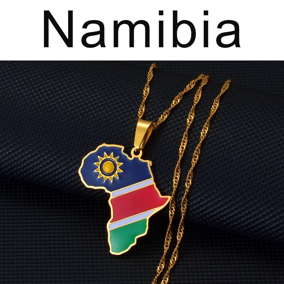 Anniyo 3CM Hip-hop Africa Map Pendant Necklace Jewelry Eritrea,Gambia,Guinea,Congo,Tunisia,Benin,Libay,Namibia,Chad,Botswana