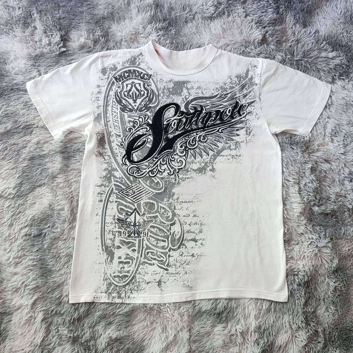 Hip Hop T-Shirt Streetwear Damen Vintage Grafik Amerikanischer Stil Mode Baggy Reine Oberteile Freizeit Paar Kurze Ärmel Kleidung M gray
