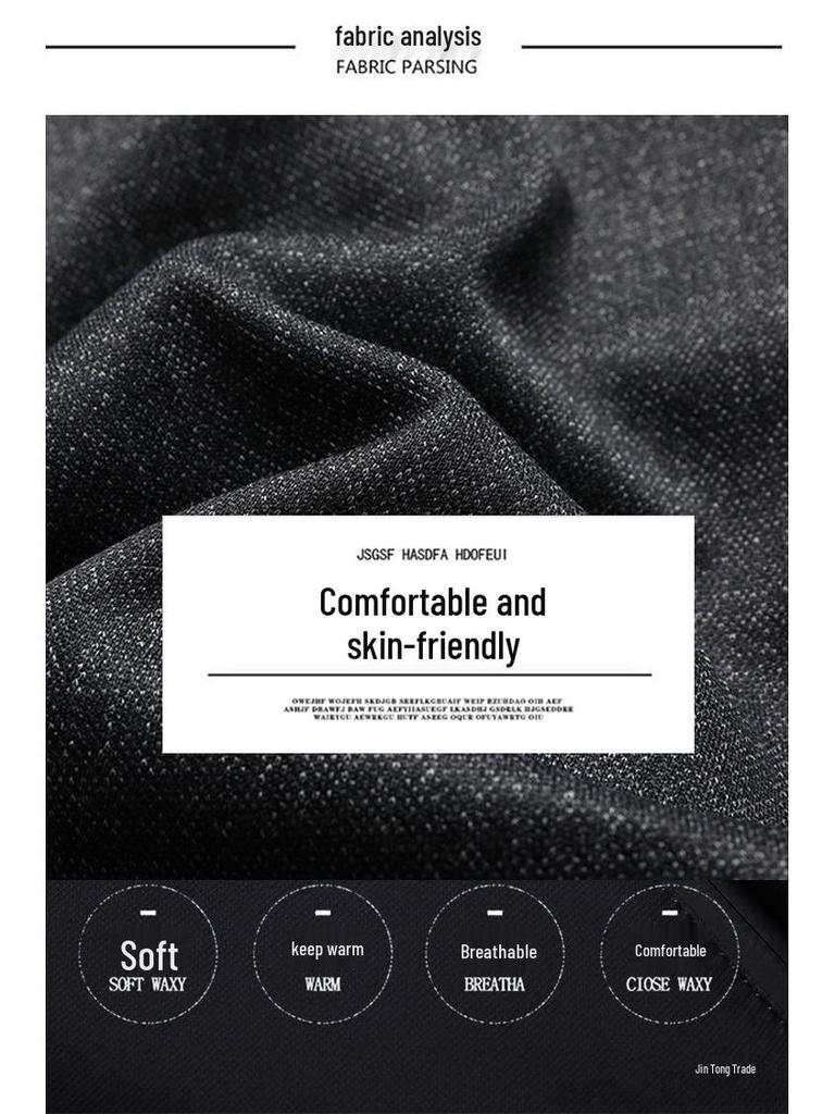Men's Plus Velvet Turn-Down Collar Jacket for Middle-Aged and Elderly - Thick Autumn/Winter Business Coat