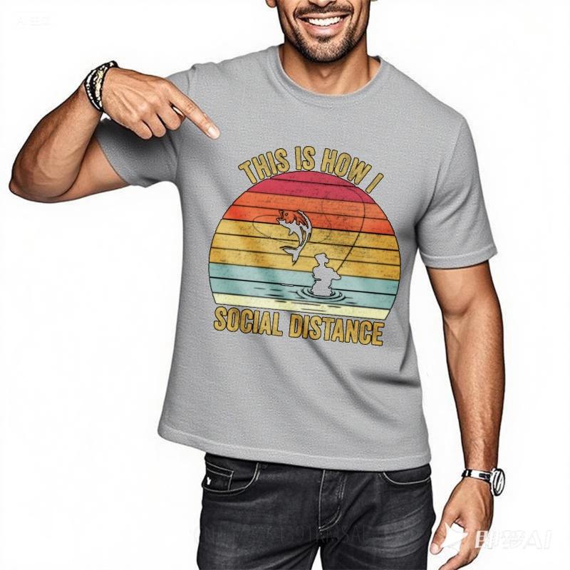 Mens Top Adult For Man Short Sleeve T Shirt Casual This Is How I Social Distance Hiphop Teenagers Tee Shirt Quick Dry Shirt