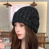Knitted hat mountaineering women's new autumn and winter warm windproof ear protection cold hat shows a small face and increases the head circumferenc