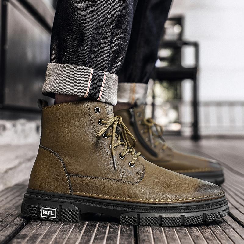 Mode Herbst und Winter Herrenstiefel Trendy minimalistisches Design Outdoor Freizeit Wandern Motorrad Täglich Casual Business High Top Schuhe