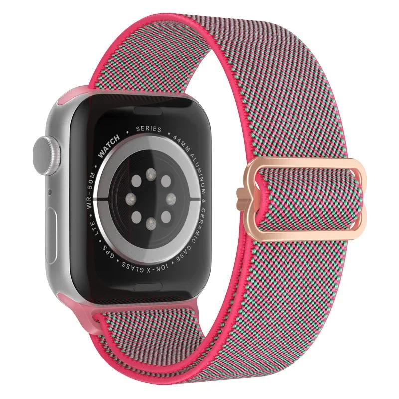 Elastyczny Nylonowy Pasek do Apple Watch ultra 2 49mm Seria 9/8/7 41mm 45mm38/42-40mm/44mm Boho Bransoletka iWatch 6 5 4 3 Se Pasek