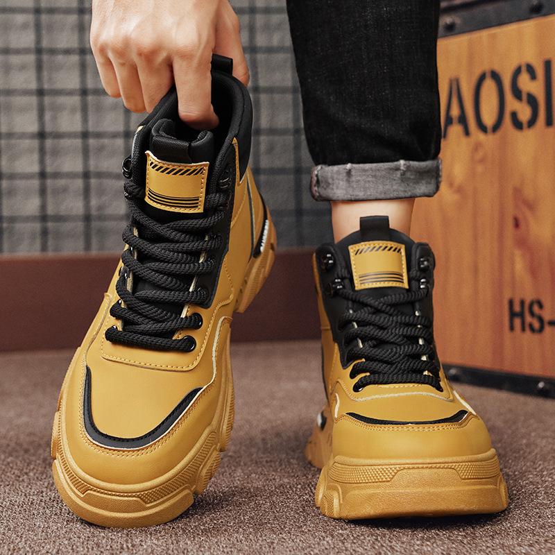 Martin boots men's shoes autumn and winter new medium tube short boots British style platform outdoor mountaineering retro tooling shoes