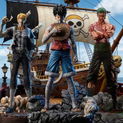 30cm One Piece Anime Figure Luffy Roronoa Zoro Vinsmoke Sanji Stand Posture Pvc Statue Action Figurine Model Collection Toy Gift