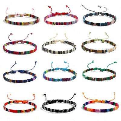 12 stuks Boho Surfer Strand Armband Set Mannen & Vrouwen Gevlochten Boho Zomer Armbanden Handgemaakte Festival Sieraden