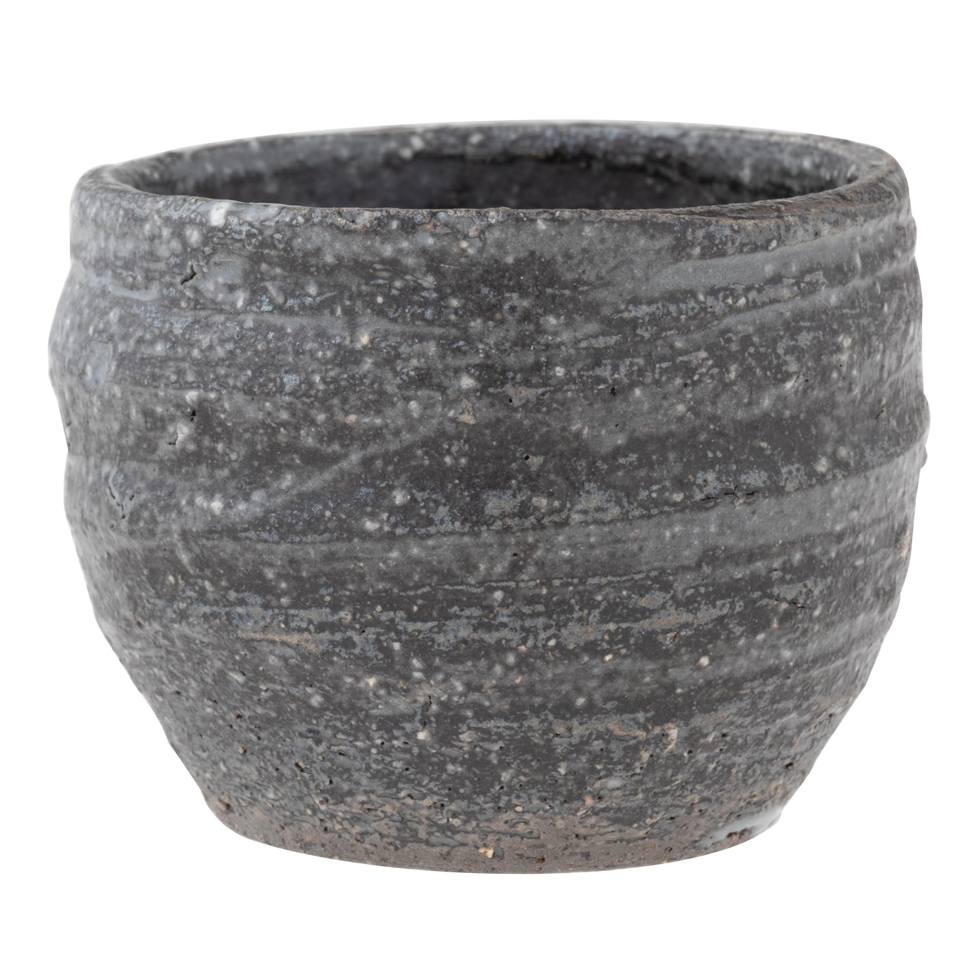 Marui Pottery Shigaraki Ware Hechimon Sake Cup 5cm Diameter Black Steel (Ochoko) Approx. MR-3-4321