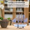 NUOLUX Sailboat Ship Model, Complete Wooden Ship Model Figurine, Handmade DIY Decor, Desktop, Office, Birthday, Sky Blue
