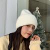 Winter Hats Woman Soft Knit Beanie Warm Rabbit Fur Hat Solid Color Slouchy Cap Casual Outdoor Fashion Solid Adult Cover Head
