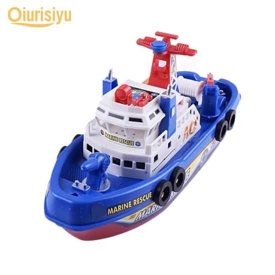 Kinder Musik Licht Wasser Spray Elektrische Marine Rettungs Feuer Boot Modell Bildung Spielzeug